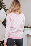Checkered Christmas Cardigan Sweater
