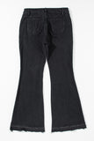 High Waist Button Front Flare Jeans