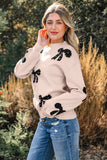 Pearl Bow Pattern Sweater