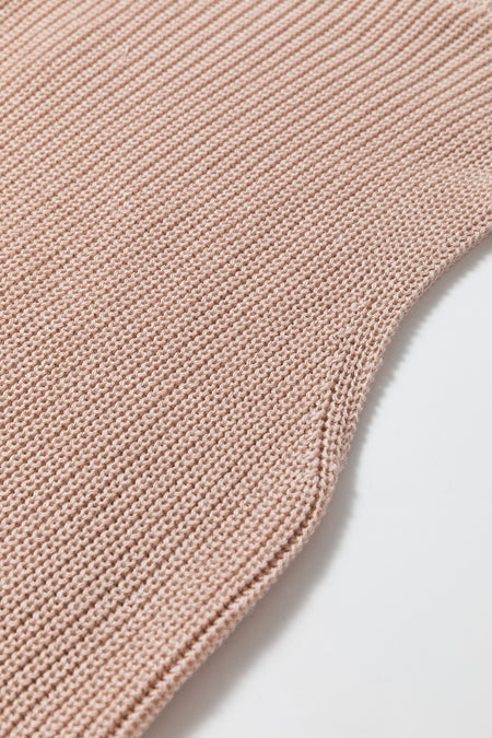 Solid Color Turtleneck Knit Tank Top
