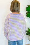 Stripe Loose Drop Shoulder Long Sleeve Top