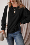 Solid Fleece Lined Drop Shoulder Terry Sweatshirt