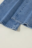 Acid Wash Distressed Wide Leg High Waist Jeans