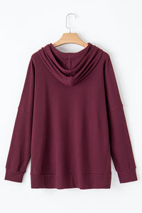 Waffle Knit Fleece Lined High Low Oversized Hoodie