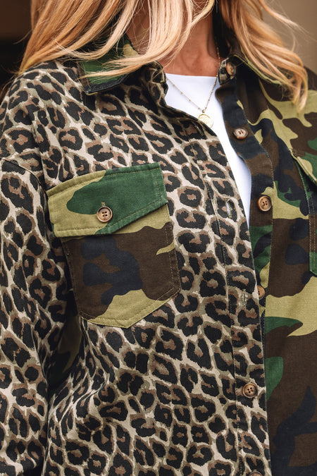 Camo Patchwork Oversize Shacket