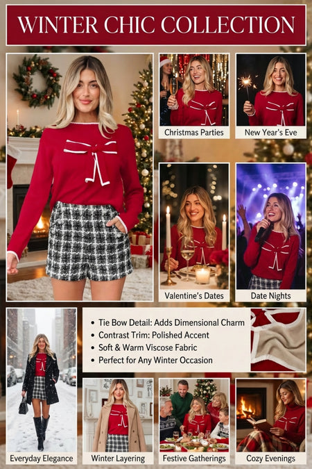 Big Bow Cropped Sweater