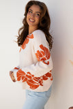 Flower Pattern Oversized Sweater