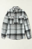 Plaid Flap Pockets Shacket