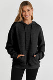 Quilted Kangaroo Pocket Drawstring Hoodie