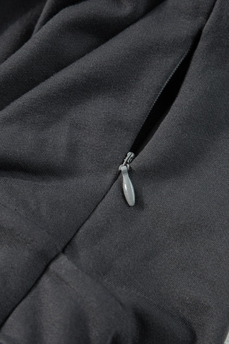 Gray Button Long Sleeve Wide Leg Jumpsuit