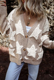 Sherpa Star Sweater Pocketed Cardigan