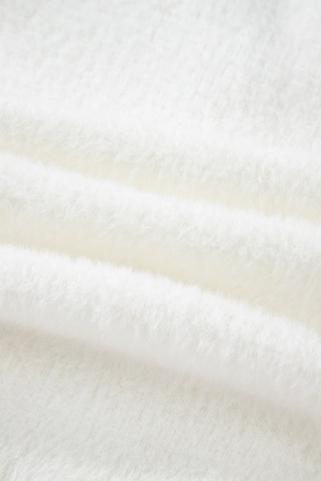 Fuzzy Buttoned Front Midi Solid Cardigan