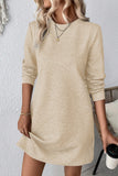 Textured Long Sleeve Shift Dress