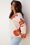 Flower Pattern Oversized Sweater