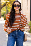 Stripe Drop Shoulder Casual Sweater