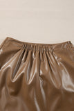 Bowknot Faux Leather Mini Skirt