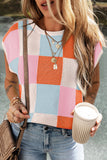 Color Block Cap Sleeve Sweater