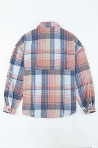 Plaid Flap Pockets Shacket