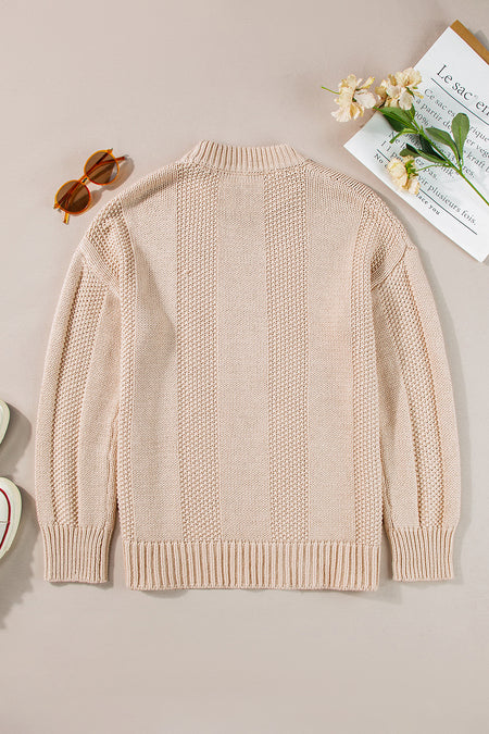 Cable Knit Ribbed Loose Sweater