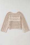 Hollow-out Cable Knit Cropped Sweater