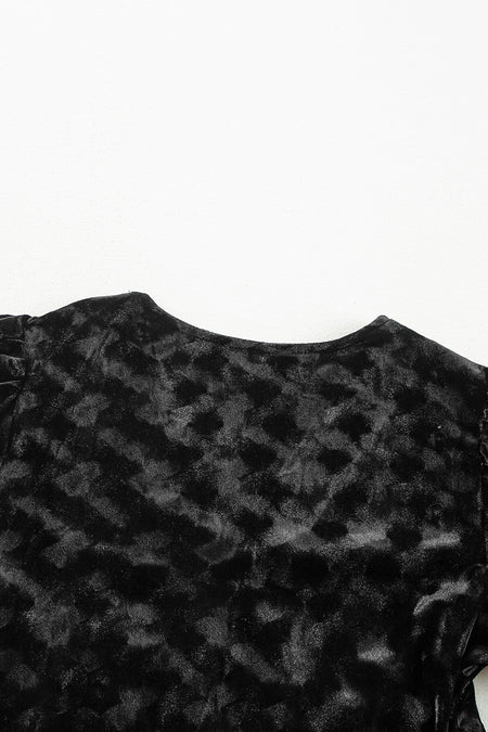 Ballon Sleeve Velvet Mini Dress