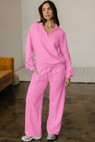 Polo Pullover and Drawstring Sweatpants Set