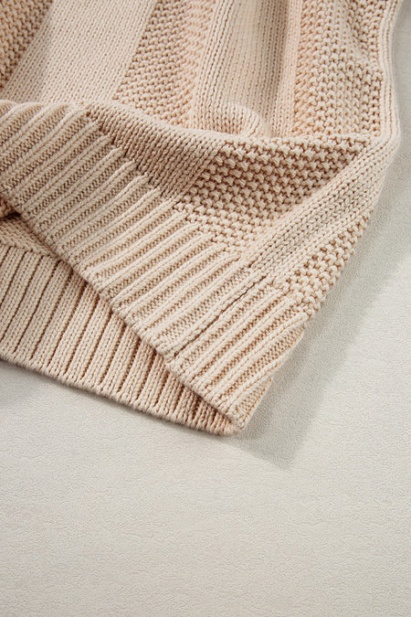 Cable Knit Ribbed Loose Sweater