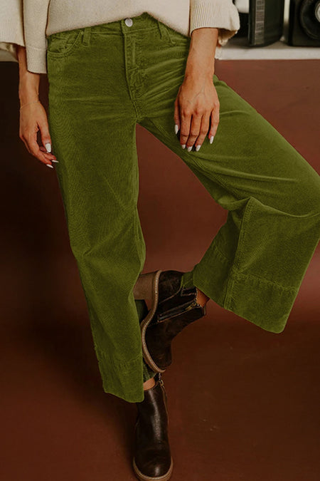 Corduroy High Waist Wide Leg Pants