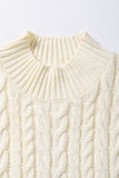 Cable Knit High Neck Sweater Vest