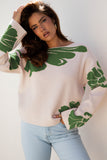 Flower Pattern Oversized Sweater