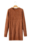 Cable Knit Drop Shoulder Loose Fit Sweater Dress