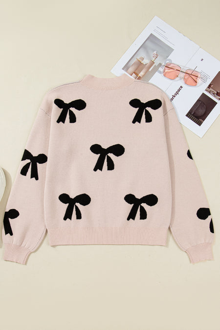 Pearl Bow Pattern Sweater