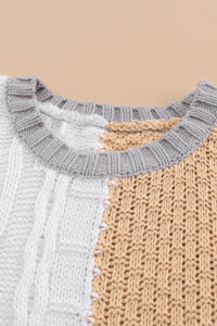 Colorblock Mixed Textured Sweater