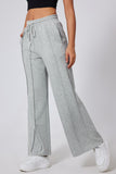 Seamed Drawstring High Waist Wide Leg Sweatpants