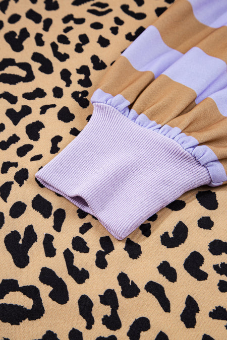 Color Block Leopard Sweatshirt