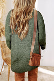 Cable Knit Drop Shoulder Loose Fit Sweater Dress