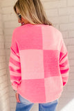 Colorblock Striped High Low Loose Sweater