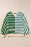 Stripe Casual Stripe Colorblock Drop Shoulder Oversize Sweatshirt