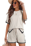 Contrast Trim Tee and Shorts Set