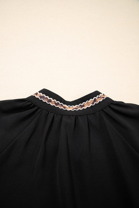 Contrast Trim Shift Mini Dress