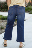 Plus Size Seamed Wide Leg High Waist Jeans