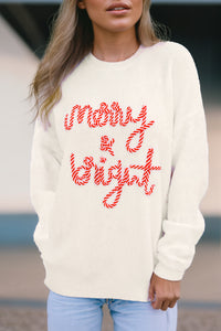 Merry Bright Letter Christmas Sweater