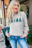 2-side Printed Christmas Tree Letter Graphic Sweatshirt