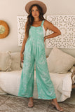 Printed Bib Wide Leg Overalls