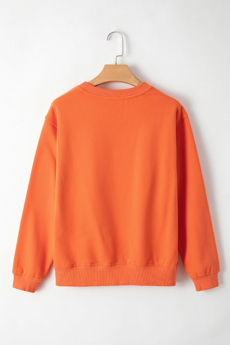 Solid Fleece Lined Drop Shoulder Terry Sweatshirt