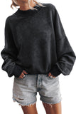 Drop Shoulder Crew Neck Pullover Sweatshirt