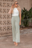 Khaki Faith Full Length Linen Twill Pants