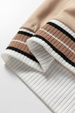 Varsity Striped V Neck Sweatshirt