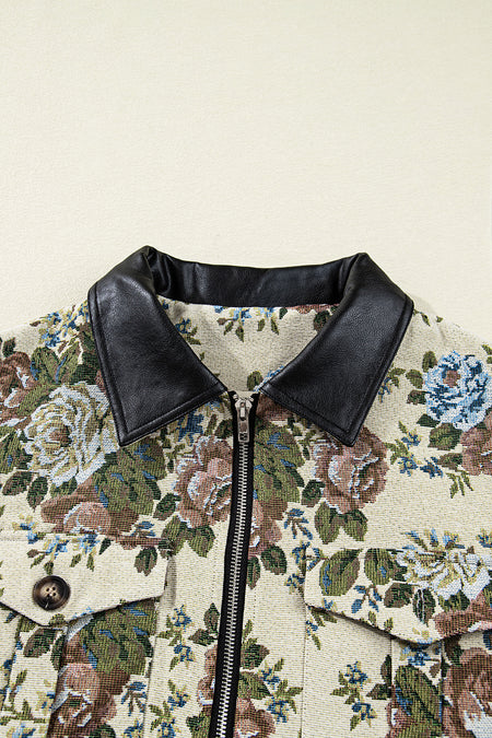 Floral Zip Up Jacket