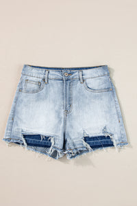 Vintage Washed Raw Edge Jean Shorts